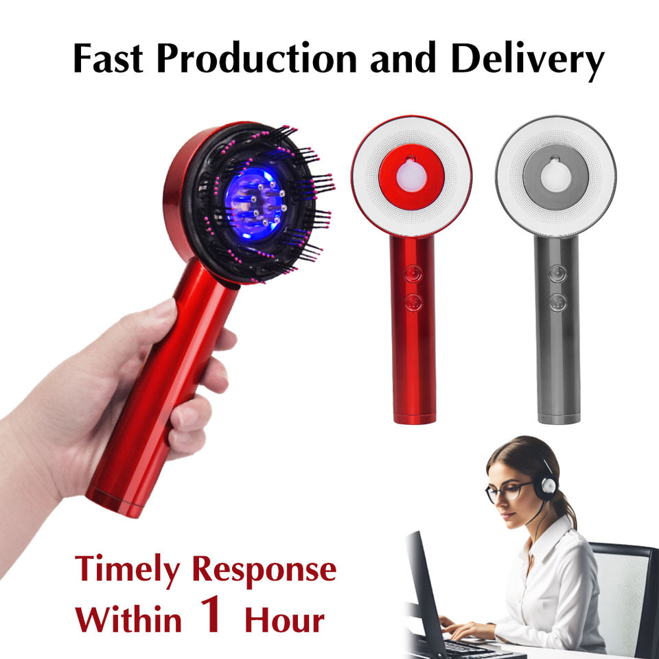 Cordless Electric Scalp Massager Brush Comb Hair Oil Applicator Portable Vibrating Head Massager