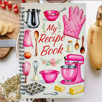 Buku Catatan Resep Spiral Kustom Bersampul Keras, Jurnal Memasak Kosong untuk Catatan Resep Kue Keluarga