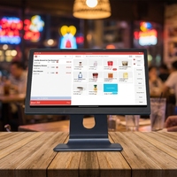 Terminal de point de vente (PDV) pliable 15,6'' Android/Windows pour café, écran tactile capacitif, kiosque de paiement, Google Play