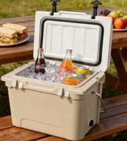 Glacière isotherme rotomoulée 20L en PE/PU, étanche, qualité alimentaire, conservation de la glace pendant 5 jours, logo personnalisé, utilisation extérieure pour boissons