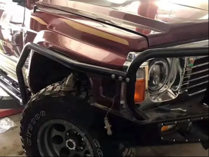 Pare-chocs avant en acier de haute qualité avec barre à taureau pour <span class=keywords><strong>Nissan</strong></span> Patrol Y60 comprend des découpes de crochet de remorquage - Product Image 5