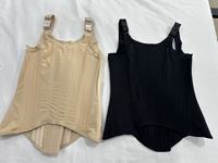 Gilet gainant intégral pour femme, corset à bretelles réglables, 21 baleines en acier flexibles, fermeture à 3 niveaux à agrafes, bande élastique en V