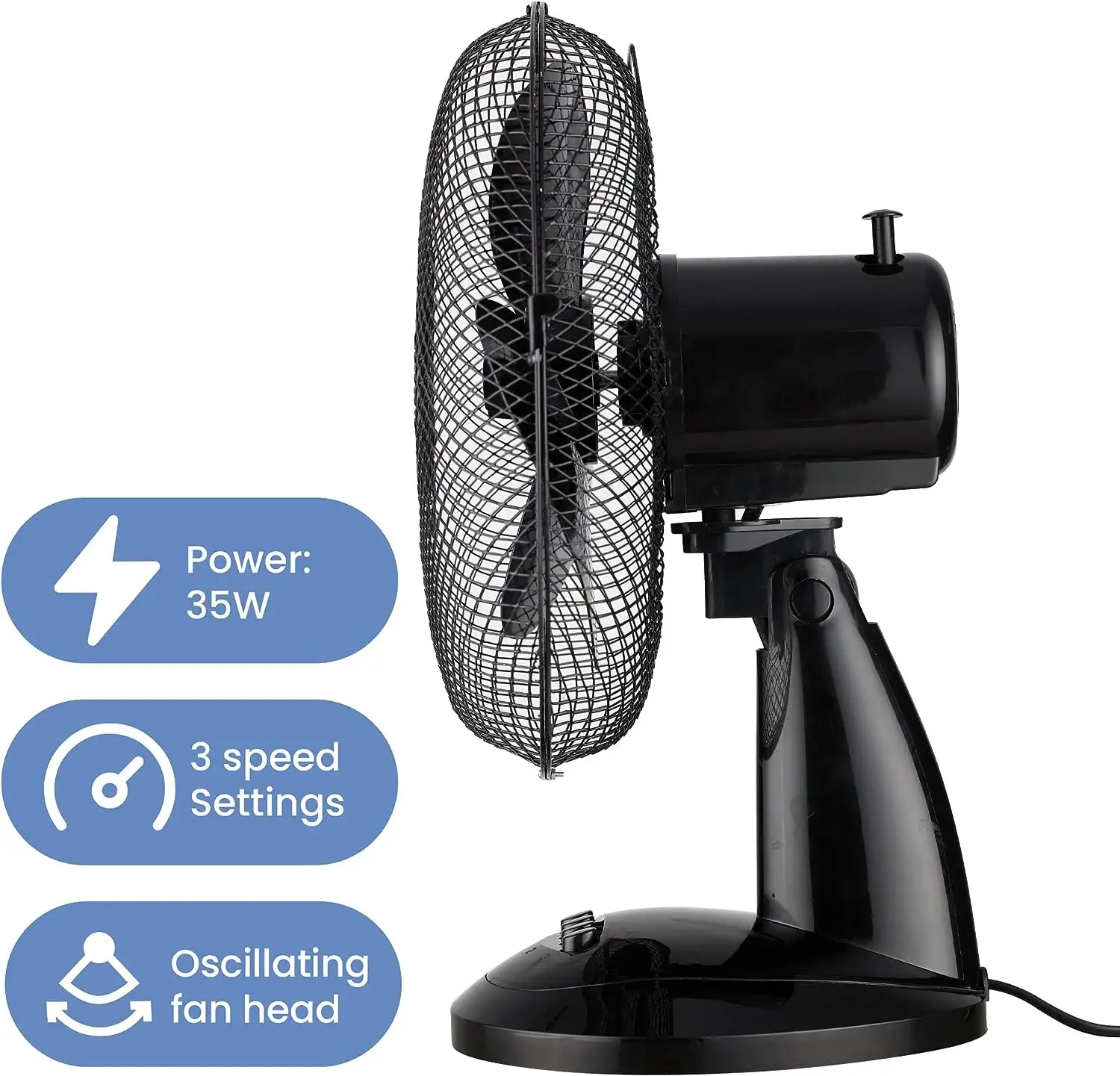 Sıcak satış 12 inç Mini taşınabilir masa fanı hafif AC elektrik 3 hızları ile hava soğutma mekanik kontrol ofis ev kullanımı