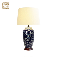 Lampes de bureau en céramique style antique vintage E27, décoration fleurs et oiseaux, lumière en porcelaine pour table de chevet, ampoule incandescente, hôtel