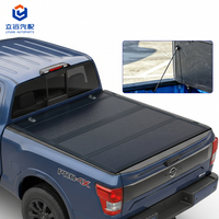 Couverture de benne rigide pliable en quatre parties, profil bas, de qualité supérieure, pour Nissan Titan 2016-2024, benne de 6,5' (67 pouces), accessoires tout-terrain