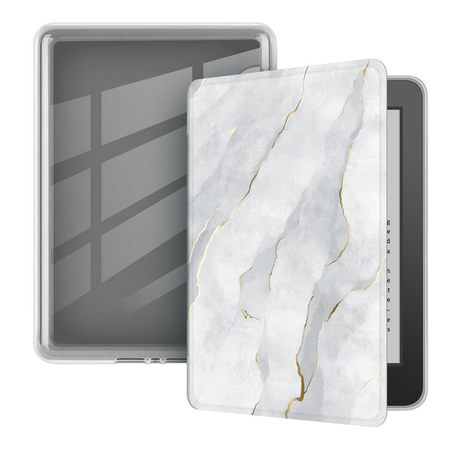 Customized Printed E-book Case for Kindle KPW 6 7'' Clear Acrylic PU Leather Flip Cover for Kindle 5 4 2024/2022 6'' Oasis 2/3