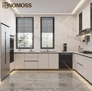 Meuble de cuisine modulaire de luxe moderne et minimaliste avec îlot de rangement, conforme aux spécifications architecturales, <span class=keywords><strong>pour</strong></span> projets d'aménagement intérieur de villas haut de gamme - Product Image 3