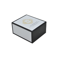 Boîte rigide de luxe avec logo estampé à l'or, en papier d'art, à tiroir coulissant, pour crème visage et soins de la peau