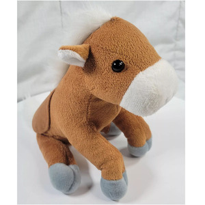7321แผงคอสีขาวขนนุ่มรูปม้าสีน้ำตาลขนาดเล็กพร้อมหางสั้นผ้ากำมะหยี่ของเล่นสัตว์ของขวัญสำหรับเด็กเล่นตุ๊กตา<span class=keywords><strong>ม้า</strong></span>ตัวเล็ก - Product Image 2