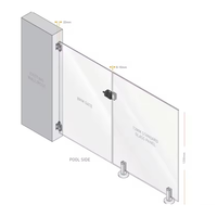 Loquet de sécurité en acier inoxydable 2205 304 316 pour porte de clôture de piscine en verre, fixation murale verre-à-verre, quincaillerie de balustrade