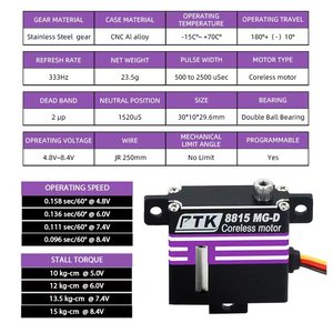 Modèle d'avion RC programmable tout métal PTK 8815 MG-D 15kg Servo-Glider KST X10min Unisexe 14 ans et plus Voiture RC Drift - Product Image 2