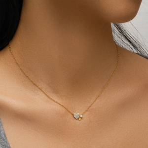 Collier pendentif pour femme CANNER en argent sterling 925, forme de cœur papillon, goutte d'eau, zircon, plaqué or, tendance - Product Image 4
