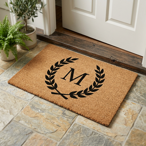 Indus Natural PVC <b>Flower</b> Mat M Design Rectangle Machine Made Anti Slip Washable Durable Eco-Friendly Outdoor Indoor Home Office - Product Image 2