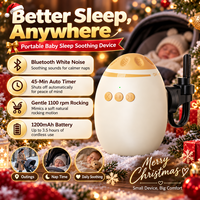 Cadeau de Noël : Balancelle Rechargeable pour Bébé avec Bruit Blanc, Bluetooth, Minuteur 45 Min, Apaisant Portable pour Poussettes