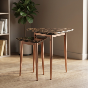 2026 Trending Modern Marble TOP Metal Base Frame <b>Nesting</b> Coffee <b>Table</b> for Living Room Furniture - Product Image 1