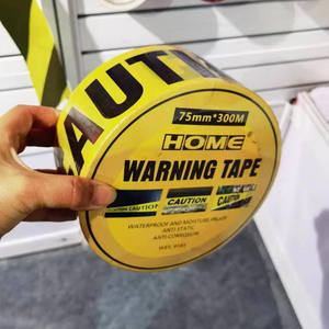 Ruban d'avertissement <span class=keywords><strong>de</strong></span> mise en garde en polyéthylène PE ruban <span class=keywords><strong>de</strong></span> danger pour barrière jaune noir 7.5CM largeur 200 mètre 300 mètre 500 mètre tout disponible - Product Image 6