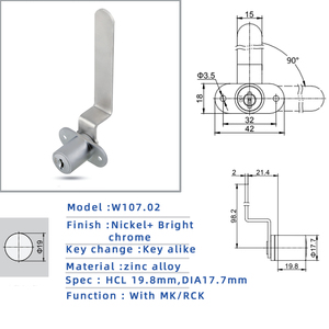Serratura a <span class=keywords><strong>Cilindro</strong></span> in Lega di Zinco per Cassetti e Armadietti <span class=keywords><strong>con</strong></span> <span class=keywords><strong>Chiave</strong></span> Master - Product Image 3