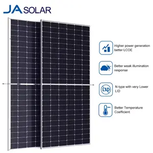 Solar Panel 560W 570w 580W 590W JA N Ttype Mono Bifacial Dual Glass Half Cell Solar Panel For Solar System