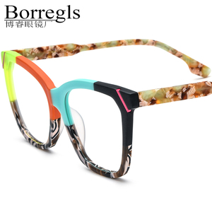 Gafas Borregls de acetato mate para hombre, diseño de marca 2025, nuevas gafas cuadradas de gran tamaño, montura gruesa, lentes ópticas 19343 - Product Image 1