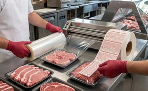 Étiquettes de manipulation alimentaire en gros, 2,25 x 1,125 pouces, 1000 autocollants par rouleau, impression personnalisée, étiquettes adhésives d'informations de sécurité pour la viande - Product Image 4