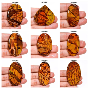 Paire de cabochons en jaspe australien de qualité supérieure, 75 carats, pierres précieuses brutes uniques, marron poli, taille ovale, pour la fabrication de bijoux de guérison naturelle - Product Image 2