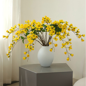 Haute Qualité En Gros Maison De Mariage Hôtel Plante <span class=keywords><strong>D</strong></span>écorative Rose-Rouge Jaune 85cm De Long Tissu De Soie À Tige Unique Fleurs Artificielles - Product Image 5
