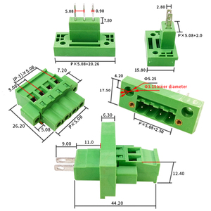5.08mm Pitch Complete Male & Female Through-Wall Solderless Vertical <b>Terminal</b> Block Set Type a & Type B With Flange - Product Image 2