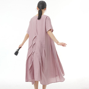 Nouvelle Robe Longue Plissée Décontractée en Laine Ample et Amincissante pour <span class=keywords><strong>Femme</strong></span> <span class=keywords><strong>Grande</strong></span> <span class=keywords><strong>Taille</strong></span>, Élégante et Originale, Collection Été 2026 - 81550 - Product Image 3