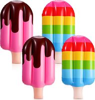 4 pièces de 36 pouces, décorations gonflables en forme de crème glacée arc-en-ciel pour l'été, la piscine, la plage, les anniversaires, les mariages, les fêtes, en PVC écologique, imperméable