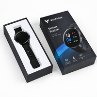 Boîte d'emballage de montre intelligente de qualité supérieure avec couvercle et base, doublure EVA antichoc, carton rigide pour bracelet de montre, chargeur, câble et accessoires