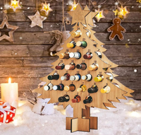 S-förmiger Weihnachtsbaum Holz-Weinregal Weihnachts-Countdown Adventskalender Adventskalender-Weinhalter für Zuhause