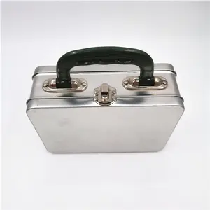 L180xW130xH65mm tin lunch box carry tin metal tin with handle for kids, school, field trips, camping, family travel