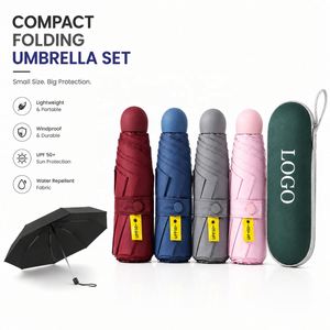 Parapluie de poche pliable mini 5 sections, design tendance coloré, protection UV solaire, vente en gros - Product Image 1