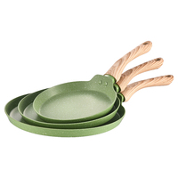 Vente en gros de poêle à frire antiadhésive en aluminium durable et facile à nettoyer avec long manche