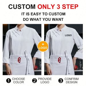 Chaqueta de Cocina de Manga Larga para Personal de Restaurante, Uniforme de Chef Personalizado para Mujer con Logotipo - Product Image 4