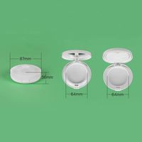 Estuche Compacto Redondo Blanco Mate para Polvos Compactos con Dos Compartimentos y Espejo, Materiales Reciclados, Capacidad de 7g+9g+15g