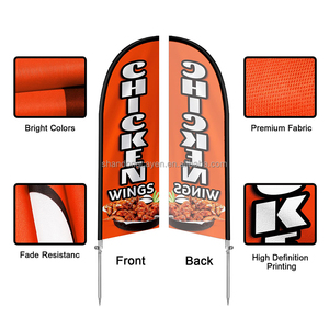 Hiển thị bay thăng hoa khuyến mại hình chữ nhật sợi gió ngoài trời hình dạng giọt nước tùy chỉnh quảng cáo bãi biển cờ đứng - Product Image 2