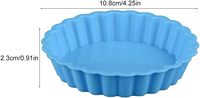Moule à gâteau jetable en silicone bleu, plaque de cuisson en forme de chrysanthème, plaque à tarte, plaque à pain et à pizza, plaque fixe de 4 pouces, facile à utiliser