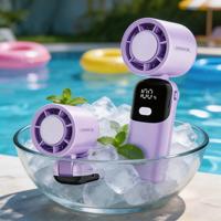 Ventilateur Rafraîchisseur d'Air Portable Pliable USB-C Rechargeable pour l'Été avec Fonction Compresse Glacée et Ventilateur Mains Libres