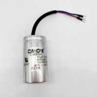 Condensateur de moteur CBB60 personnalisé 2UF-100UF avec fils 450VAC certifié CQC, TUV, CE, UL, BIS pour ventilateur industriel et machine à laver