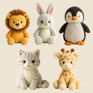 Tùy chỉnh siêu mềm Zoo con hươu cao cổ đồ chơi sang trọng PP bông đầy căng thẳng cứu trợ búp bê trẻ em món quà cưới - Product Image 1