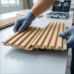 Panel de Pared Acústico de Madera y Plástico, Revestimiento Decorativo para Interiores, Material Decorativo para Sala de Estar, Dormitorio y Baño - Product Image 5