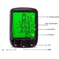 Speedometer sepeda Digital, Odometer sepeda komputer tahan air dengan LCD