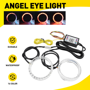ไฟวงแหวน LED RGB 80 มม. 3 นิ้ว 2 ชิ้น สำหรับตกแต่งไฟหน้ารถยนต์ ควบคุมสีเปลี่ยนได้ผ่านแอพพลิเคชั่น - Product Image 5