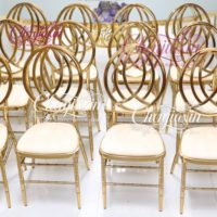 Mobilier d'Hôtel Empilable Chromé en Gros, Tables et Chaises de Luxe en Métal Doré pour Cérémonies de Mariage, Salles de Banquet et Événements