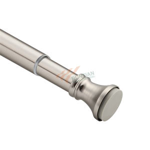 <span class=keywords><strong>Support</strong></span> <span class=keywords><strong>de</strong></span> <span class=keywords><strong>rideau</strong></span> <span class=keywords><strong>de</strong></span> <span class=keywords><strong>douche</strong></span> mural en acier inoxydable réglable en tension, blanc argenté noir, sans perçage, <span class=keywords><strong>barre</strong></span> droite - Product Image 6