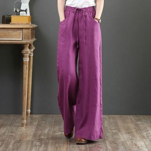 Nouveaux pantalons populaires en coton et <span class=keywords><strong>lin</strong></span> pour femmes, <span class=keywords><strong>taille</strong></span> haute, coupe droite, amples, <span class=keywords><strong>grande</strong></span> <span class=keywords><strong>taille</strong></span>, jambes larges - Product Image 2