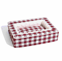 Großhandel Bestseller Quadratisches Orthopädisches Hundebett Abnehmbar Leicht zu Reinigen Plüschmaterial Luxus-Hundesofa Niedliches Mädchen-Hundebett