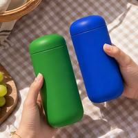 Mini bouteille d'eau en acier inoxydable de 400 ml en forme de capsule, tasse de voyage pour café, thé et eau avec infuseur à thé