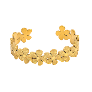 Brazaletes OEM/OEM personalizados, impermeables, de acero inoxidable, chapados en oro, joyería de moda, hipoalergénicos, brazaletes chinos. - Product Image 1